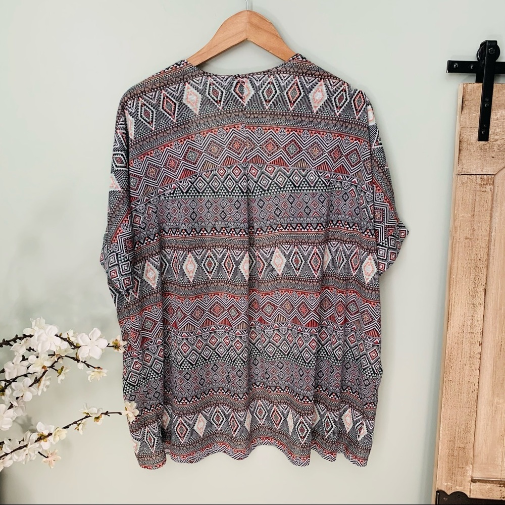 Torrid Geo Print Knit Dolman Cardigan Size 0X - Picture 4 of 4